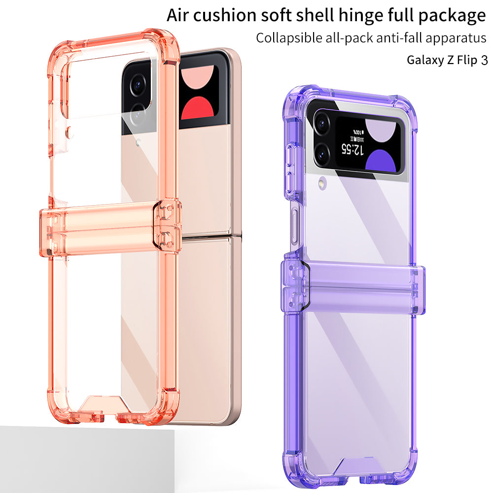 GKK For Samsung Galaxy Z Flip3 5G Hinge Protection Clear Phone Case Soft TPU Reinforced Corners Shockproof Anti-Drop Cover GKK For Samsung Galaxy Z Flip3 5G Hinge Protection Clear Phone Case Soft TPU Reinforced Corners Shockproof Anti-Drop Cover
